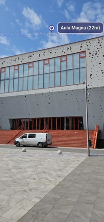 The app detecting the Aula Magna building